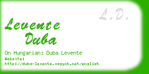 levente duba business card